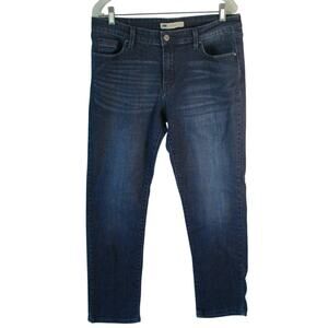 Levi Women's Mid Rise Dark Wash Straight Leg Skinny Blue Jeans Size 14